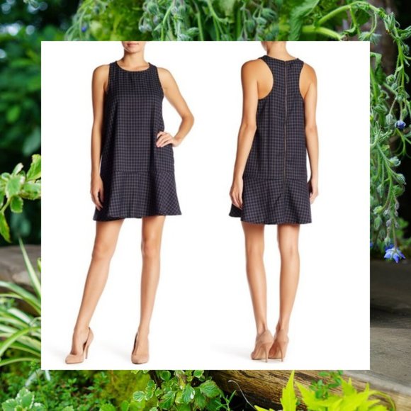 Blush Noir Dresses & Skirts - Mint! BLUSH NOIR Navy Grid A-Line Dress M